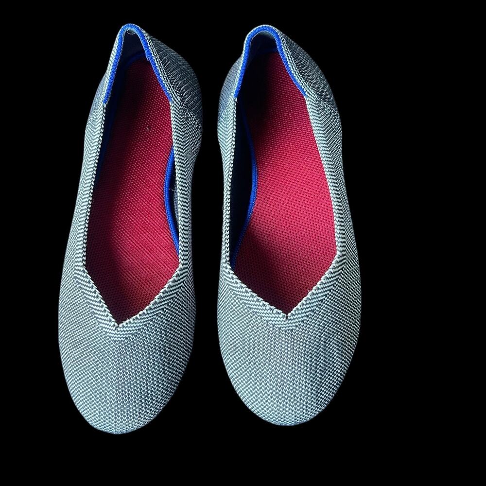 Rothys Shoes Womens Size 7.5 Gray Point Flat Knit Eco Friendly Washable Ballet